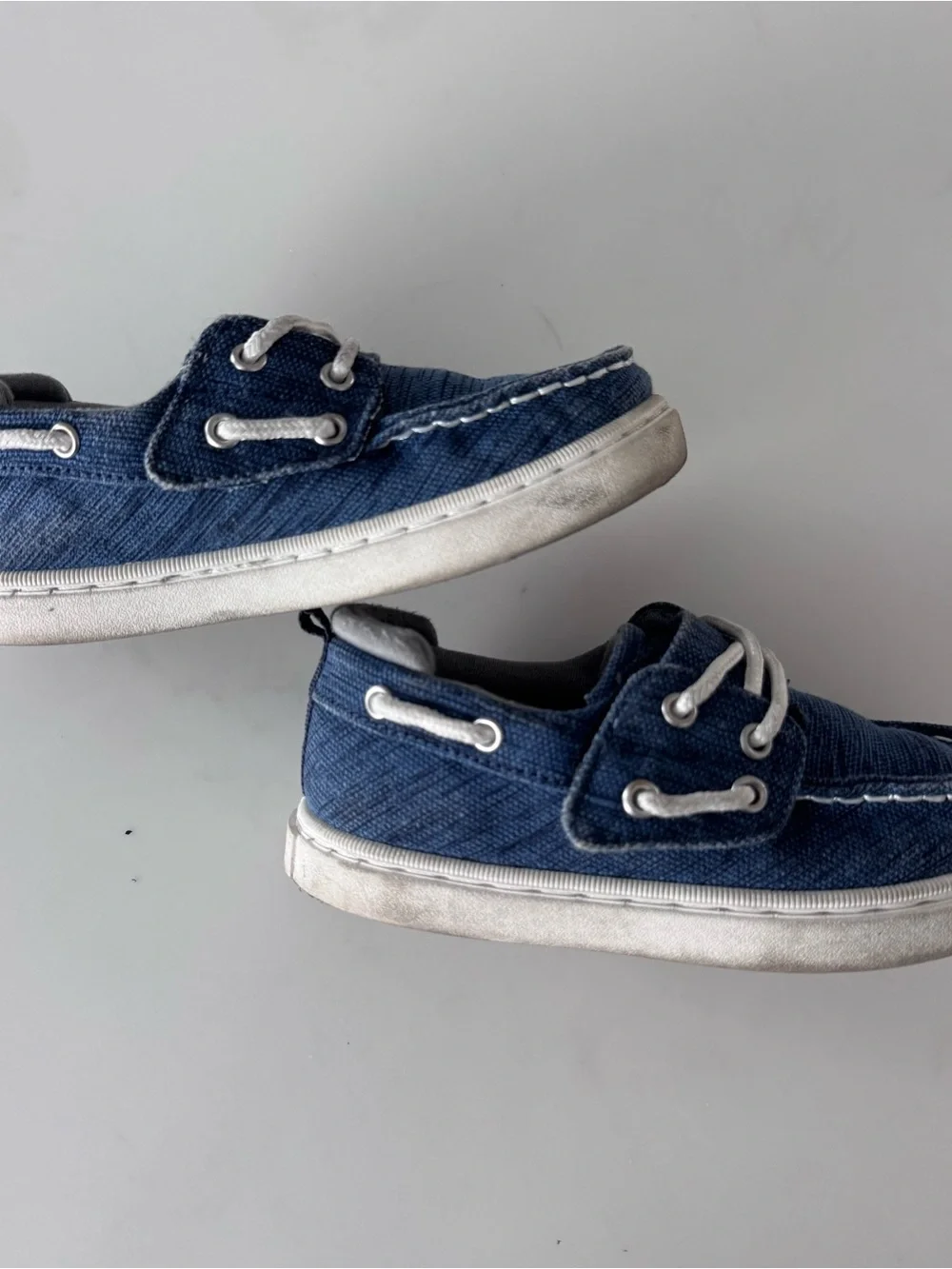 SPERRY Blue Denim Canvas Boat Shoes with Velcro
